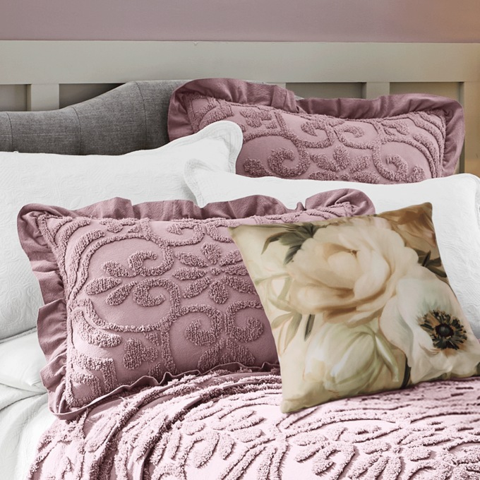 Blush Peony Bouquet Decorative Accent Pillow, Pink, large