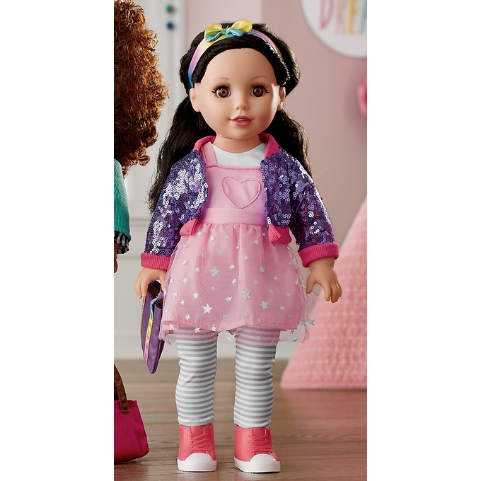 18" Style Girls Dolls with Outfits, , large