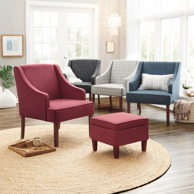 Charlotte Swoop-Arm Chair, , large