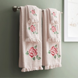 6-Piece Embroidered Rose Towel Set, , large