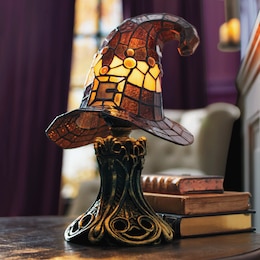 Stained Glass Witch Hat Accent Lamp, , large