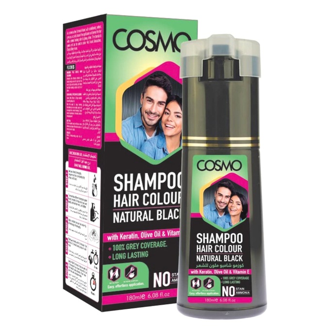 Cosmo Hair Colour Shampoo, Natural Black, large