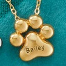 Name Pawprint Pendant - Goldtone or Silvertone, Goldtone, large
