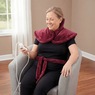 Electric Heated Weighted Back and Neck Pad, Red, large