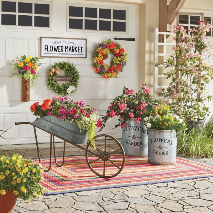 Butterfly Garden Florals in Basket, , large