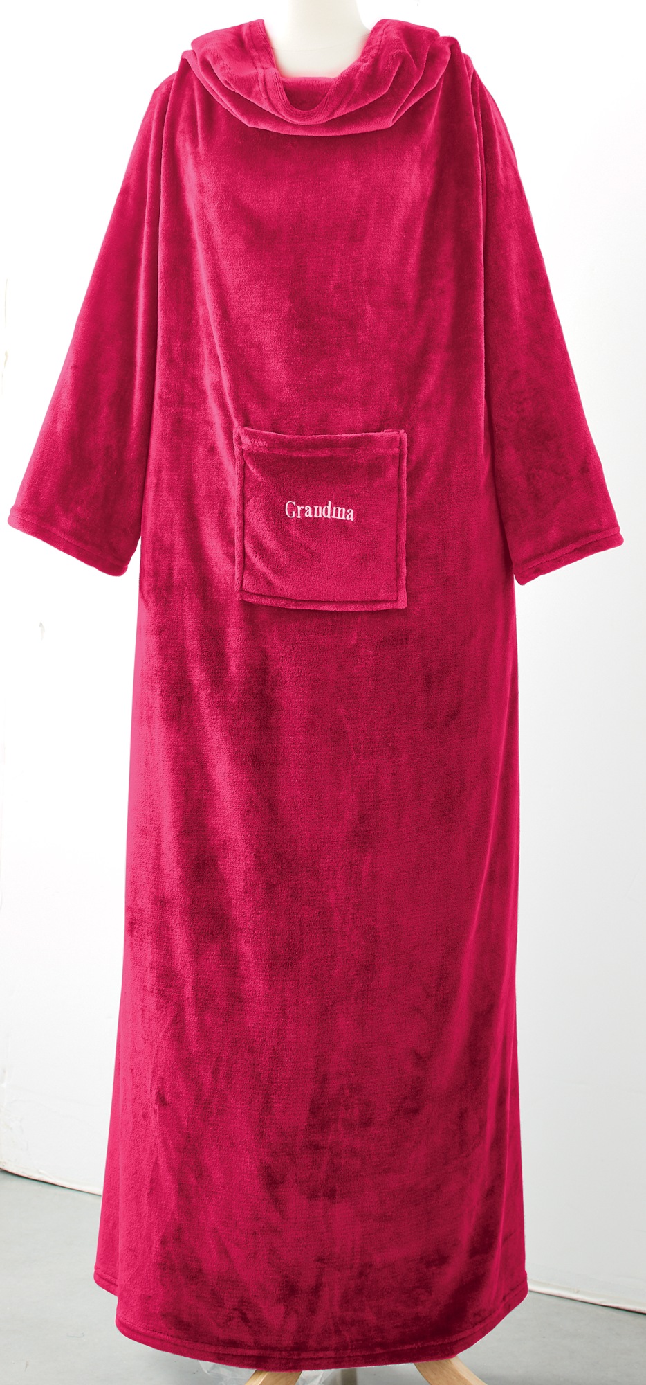 Plush Sleeved Throw, Red, large