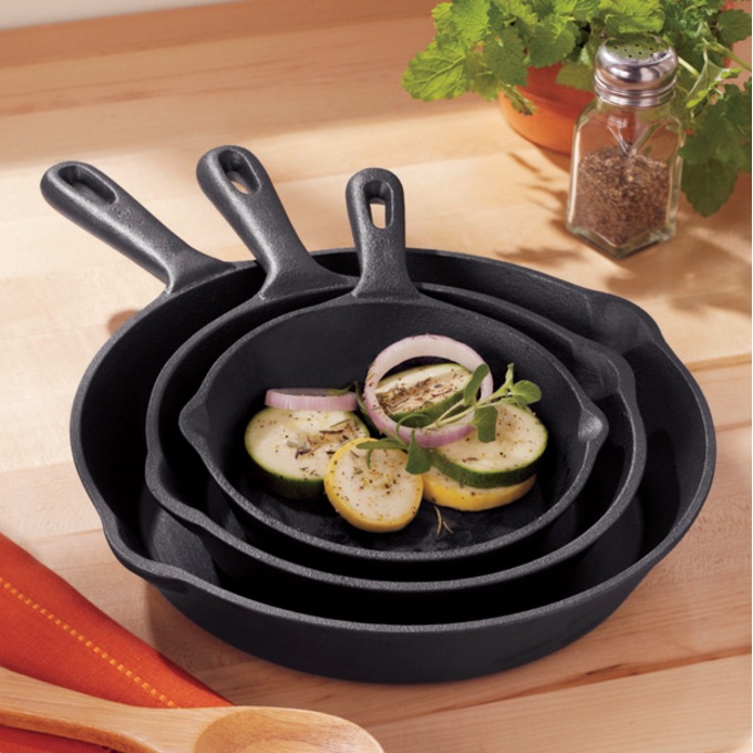 Pre-Seasoned Cast Iron Frying Pans - 3 Piece Set - Stansport