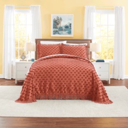 Color Connection Autumn Chenille Dot Bedspread and Sham, , large