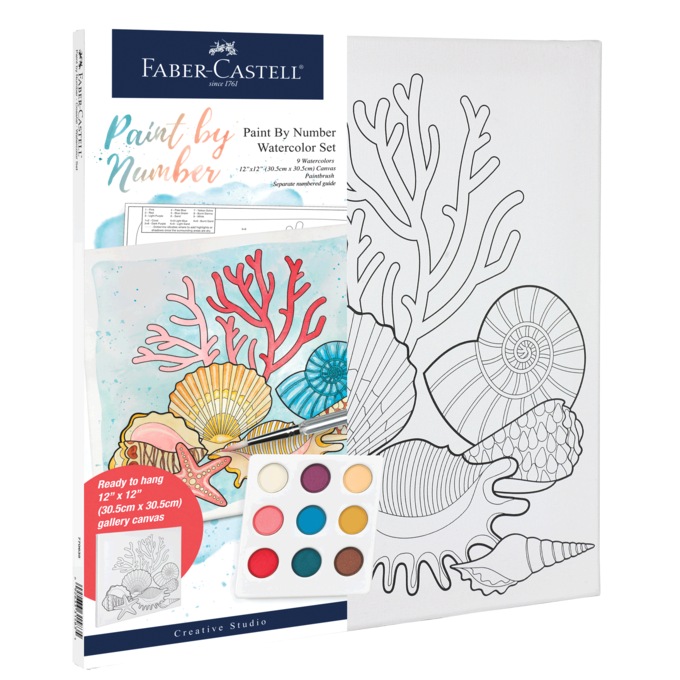 Faber-Castell Paint-by-Number Watercolor Set, , large