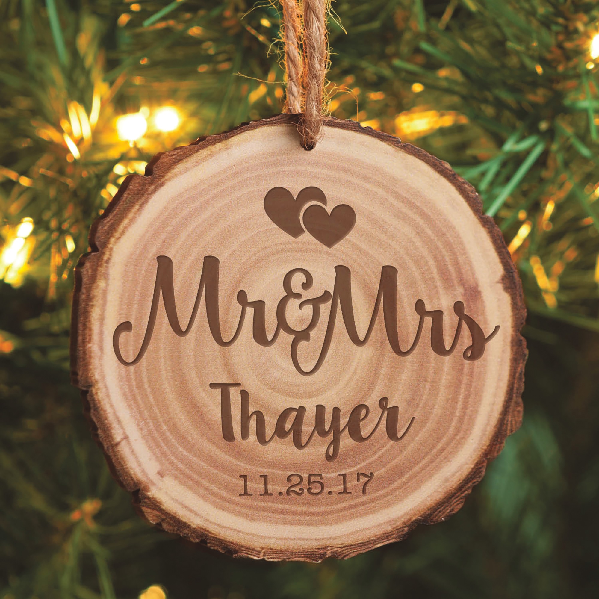 Mr. & Mrs. Personalized Ornament, Multi, large