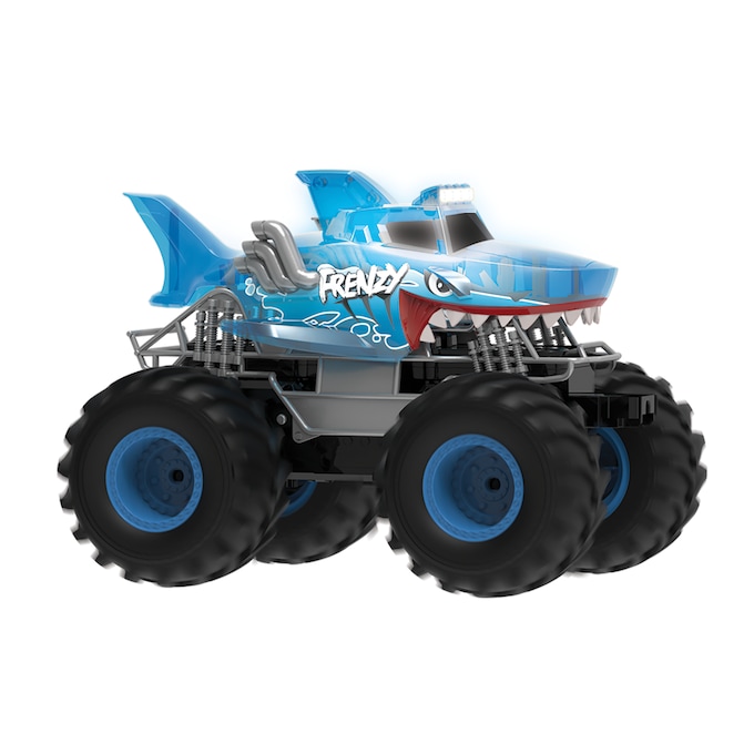 RC Shark Wheelie Monster, Blue, large