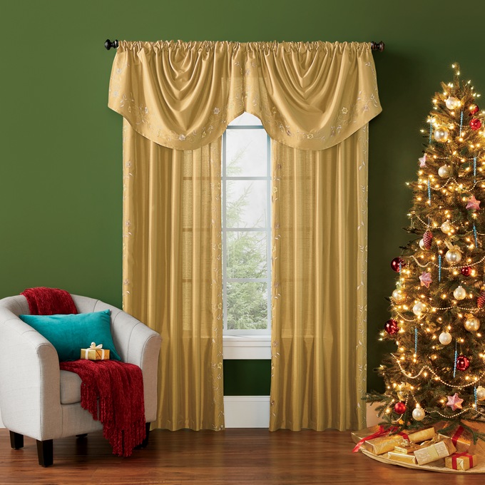 Embroidered Taffeta 84" Panel, , large