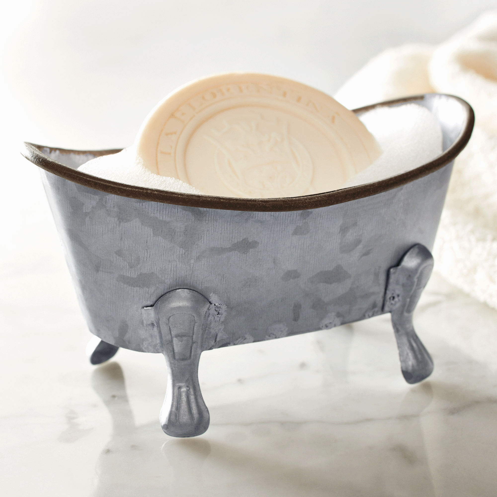 Bathtub Soap Dish, Galvanized, large