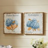 Set of 2 Hydrangea Burlap Wall Art, , large