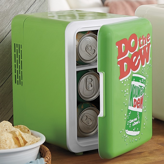 Retro Branded 6-Can Mini Fridge, , large