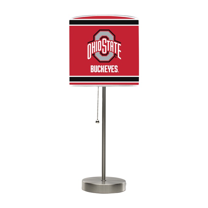 NFL or NCAA Team Logo Chrome Table Lamp with USB, , large