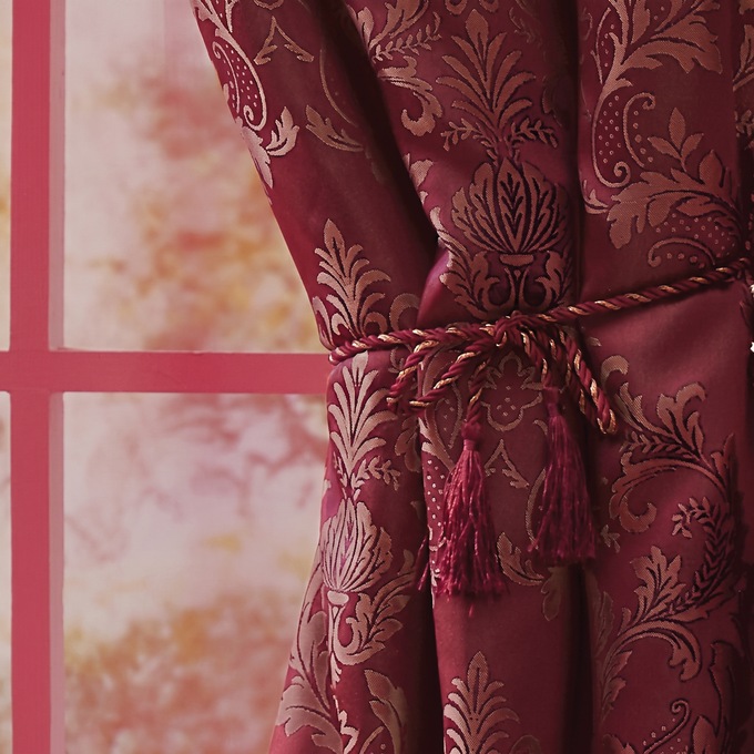 Alice Complete Window Set, Burgundy Solid, large