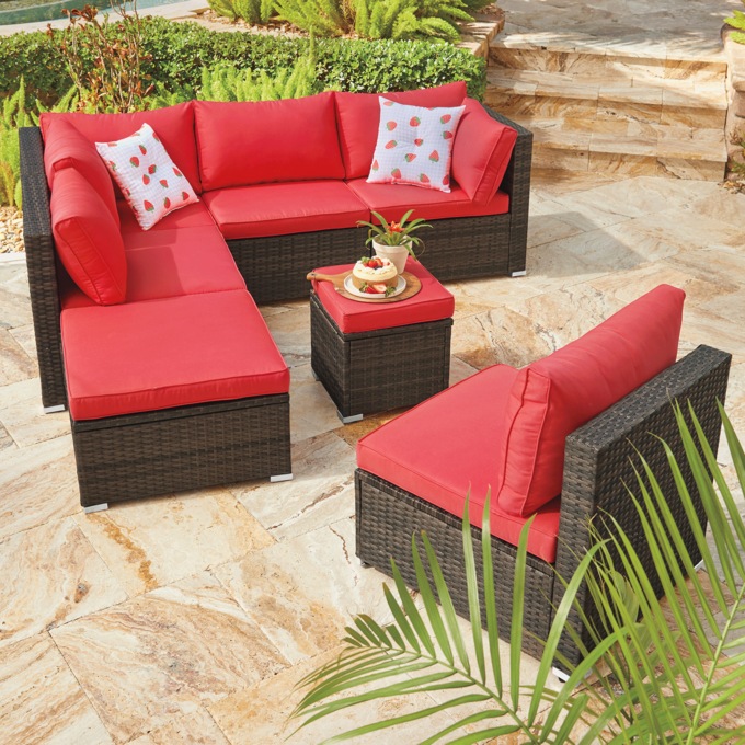 Wicker Modular Armless Chair, , large