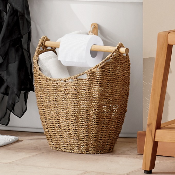 Woven Toilet Paper Basket, , large