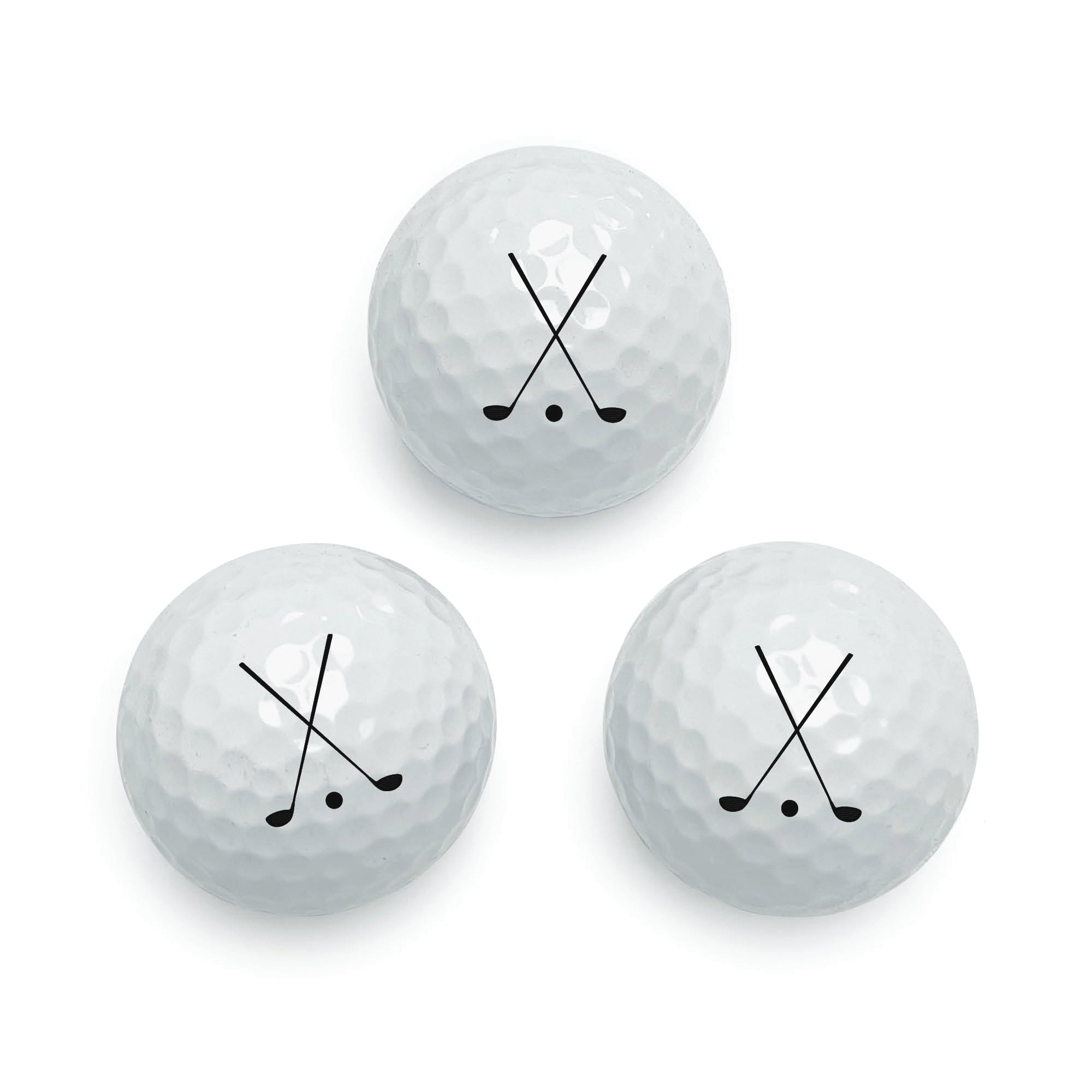 Set of 6 Personalized Crossed-Club Golf Balls, , large