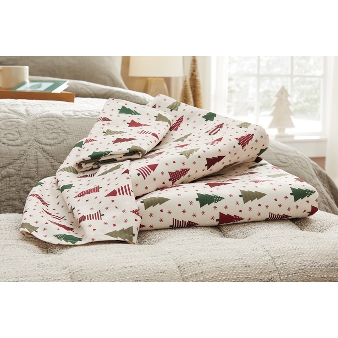Christmas Trees Microfiber Sheet Set, , large
