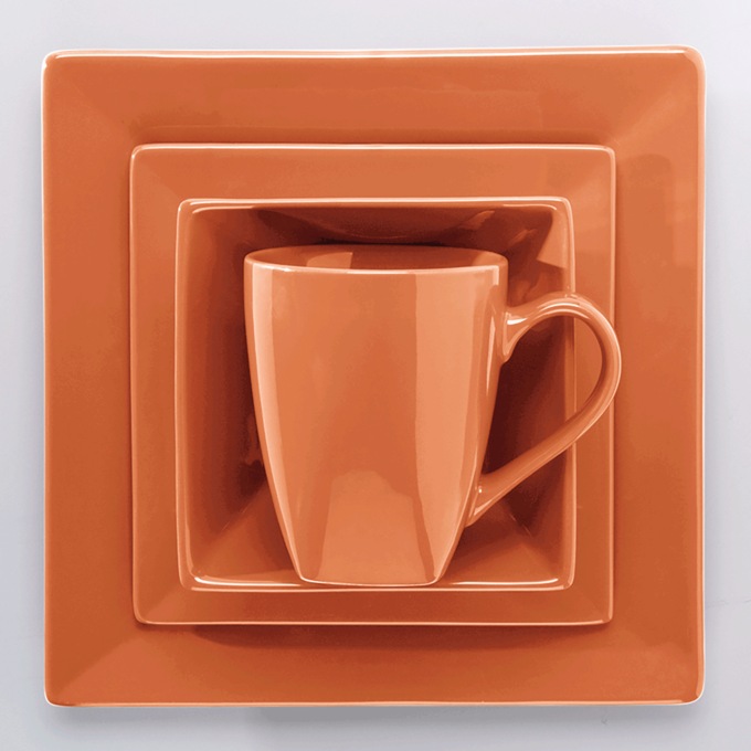 16-Piece Solid Square Dinnerware Set, , large