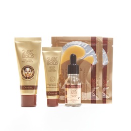 24K Gold Anti-Aging Brightening 4-Piece Set, , large