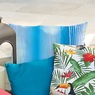 Outdoor Pillow, Teal Stripe, large
