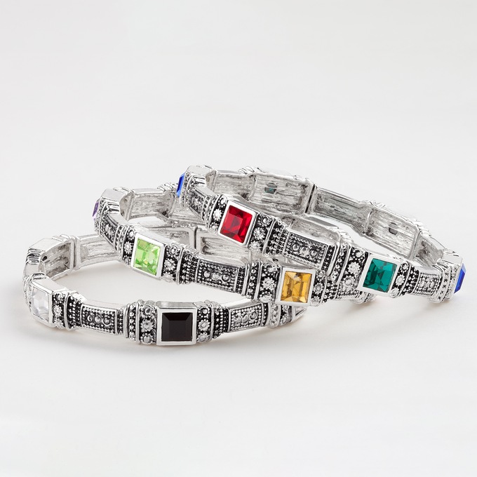 3-Piece Crystal Bracelet Set, , large
