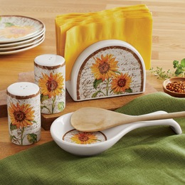 4-Piece Scripted Sunflower Stovetop Set, , large