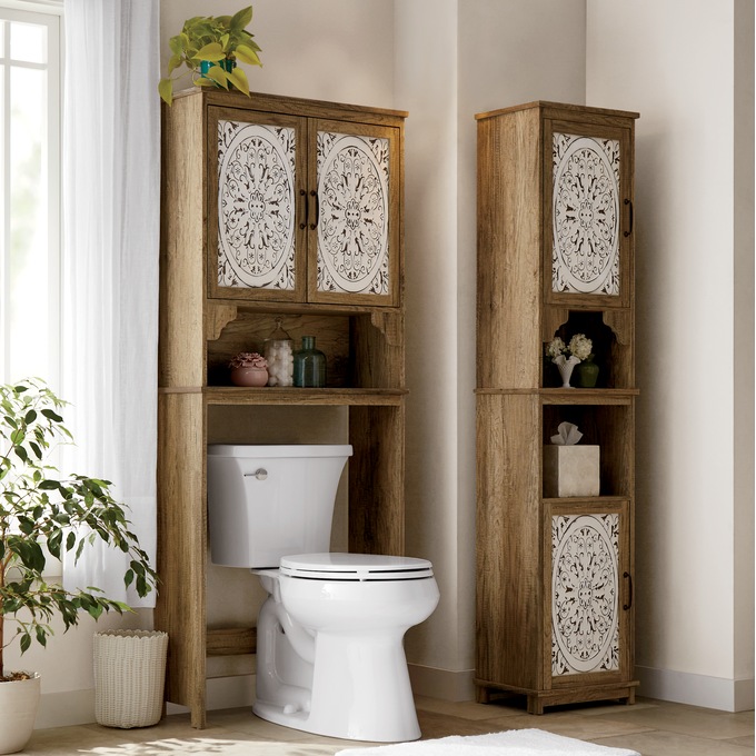 Stamped Metal Towel Cabinet and Space Saver, , large