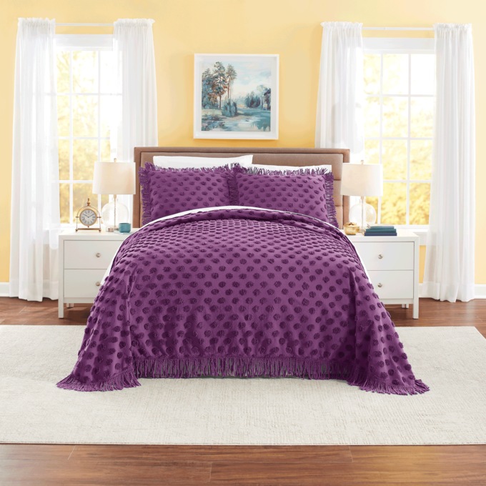 Color Connection Autumn Chenille Dot Bedspread, , large