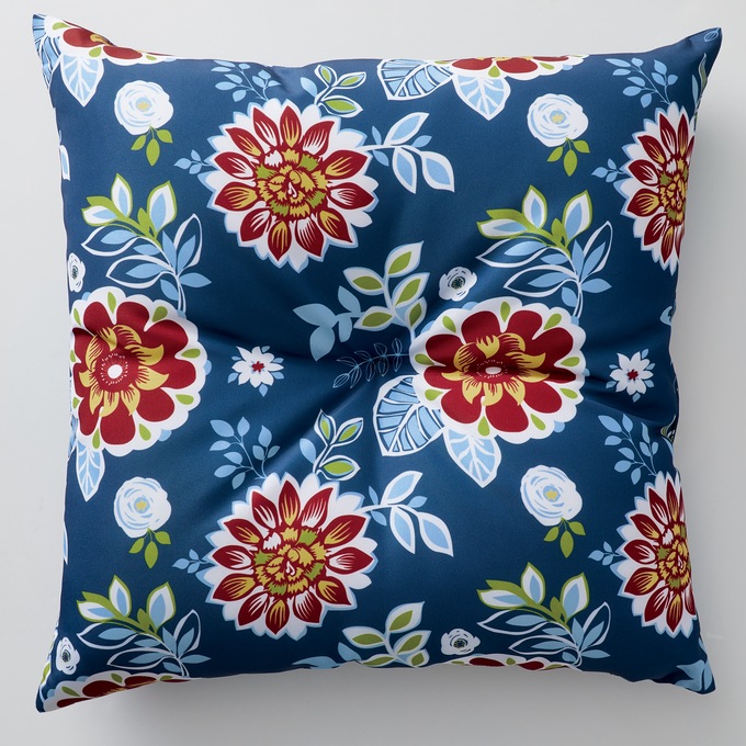 Button-Tufted Outdoor Pillow, , large