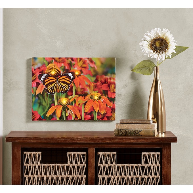 Lit Monarch Butterfly Wall Art, , large