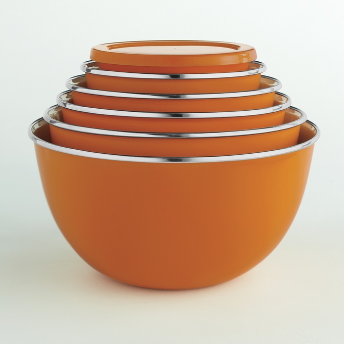 Set of 6 Steel Bowls with Plastic Lids Ginny's