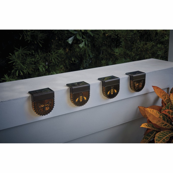 Set of 4 Solar Stair Lights, , large