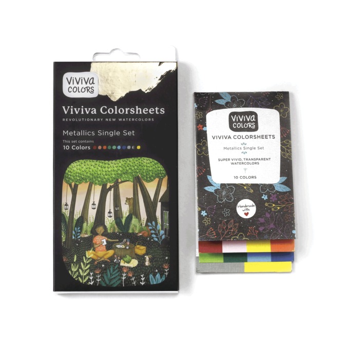 Viviva Colorsheets Metallic Watercolors 10-Color Set, , large