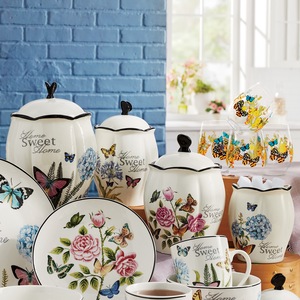 4-Piece Sweet Home Butterfly Canister Set, , large