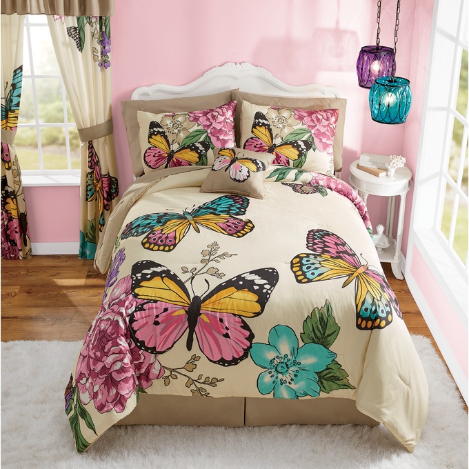 Ariana Comforter Set, Accent Pillow, Window Treatments and 3-Piece Bath Set, , large