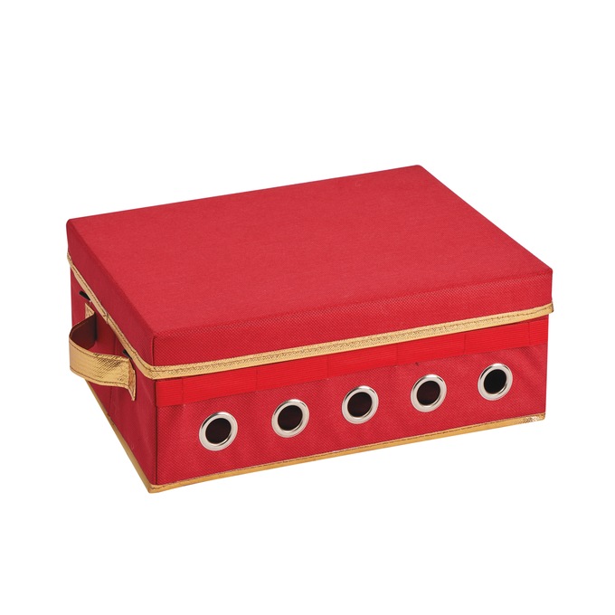 Simplify Gift Wrapping and Ribbon Storage Box, Red, large