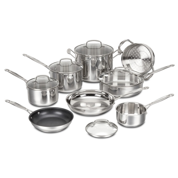 Cuisinart 13-Piece Chef's Classic Stainless Steel Cookware Set, , large