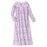 Flannel Cotton Nightgown with Lace Trim, , large