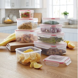 Home Basics 16 Piece Nesting Plastic Food Storage Container Set