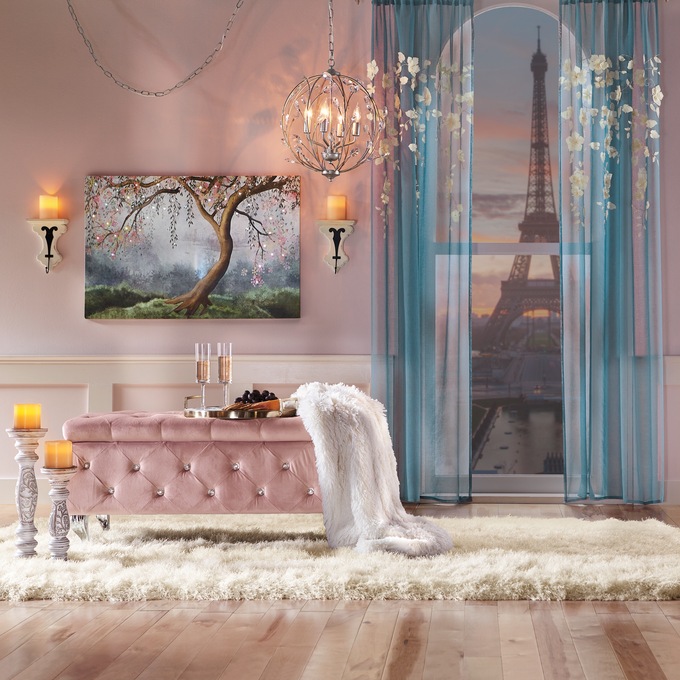 Crystal Tufted Storage Bench, , large