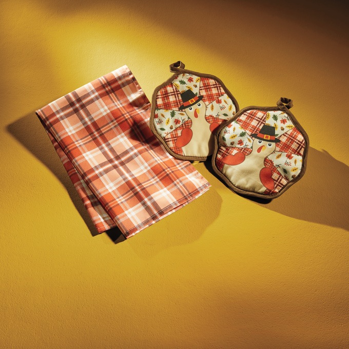 3-piece Plaid Turkey Kitchen Set, , large