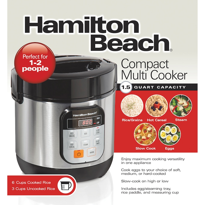 Hamilton Beach Compact Multi-Cooker, , large