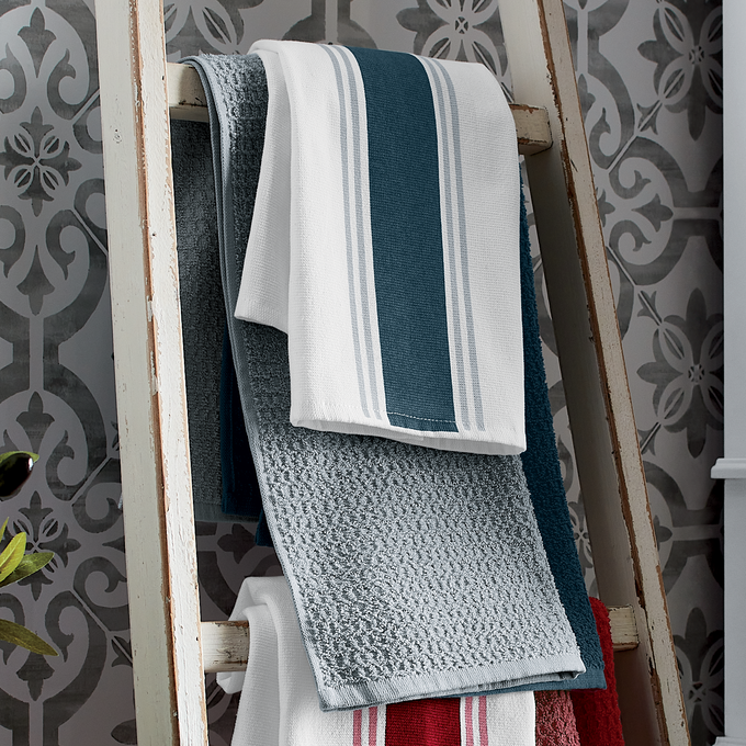 Set of 3 Farmhouse Stripe Kitchen Towels, , large