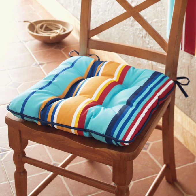 Bright Stripe Chair Cushion, , large