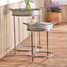 Set of 2 Galvanized Garden Tables, , large
