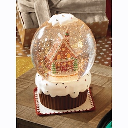 Lit Gingerbread Waterglobe, , large